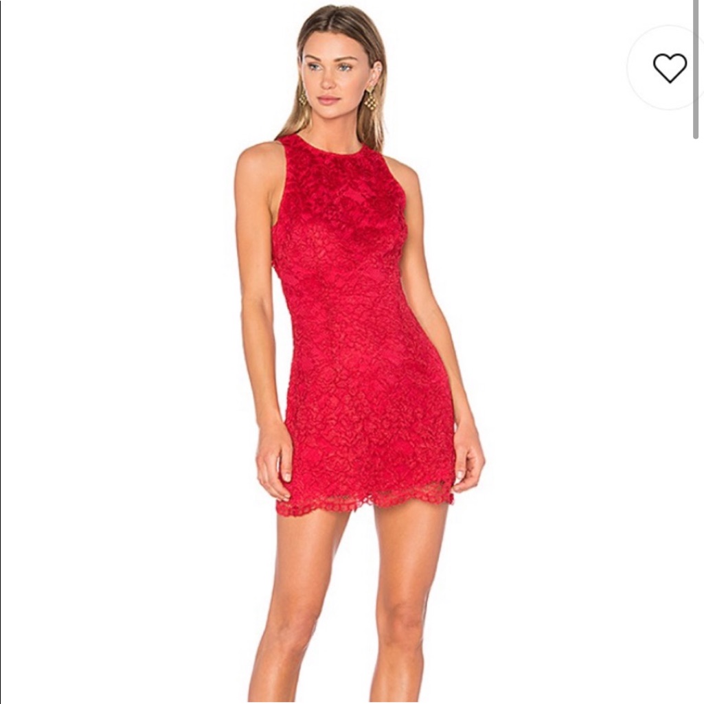 Revolve Nbd Brianna Red Lace Cutout Dress Nwot